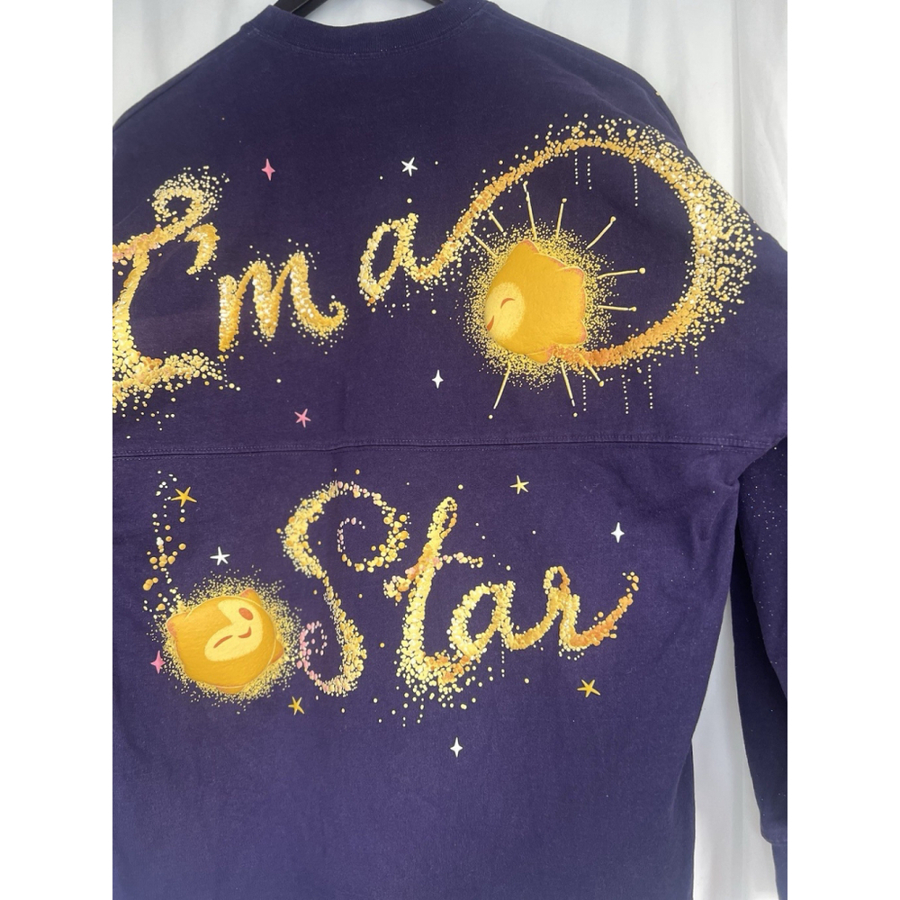 Disney Wish Spirit Jersey Women’s Size Small Blue Sparkle I'm A Star Oversized - Picture 4 of 6